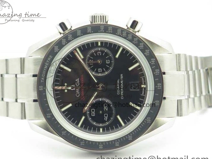 0317 TechFriendly SpeedMaster MoonWatch SS OMF 1:1 Best Edition Black Red Dial On SS Bracelet A9300 V 8092